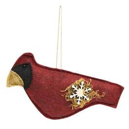 BreeBe - *Felt Cardinal With Snowflake Ornament - Red