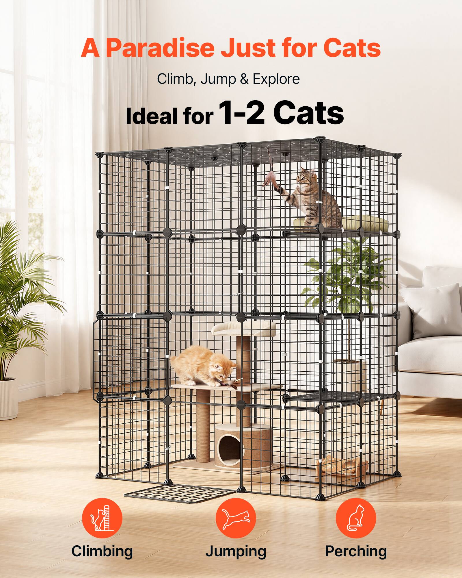 A Paradise Just for Cats  
Climb, Jump & Explore  
Ideal for 1-2 Cats  

Climbing  
Jumping  
Perching