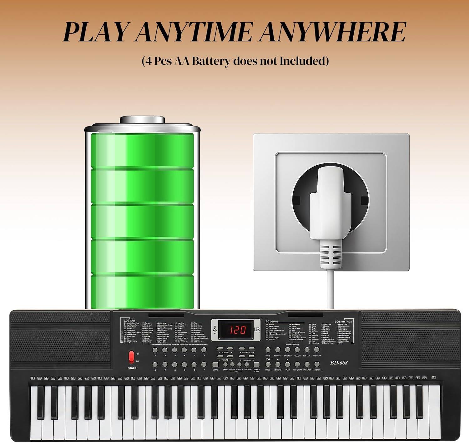 PLAY ANYTIME ANYWHERE (4 Pcs AA Battery does not Included)
