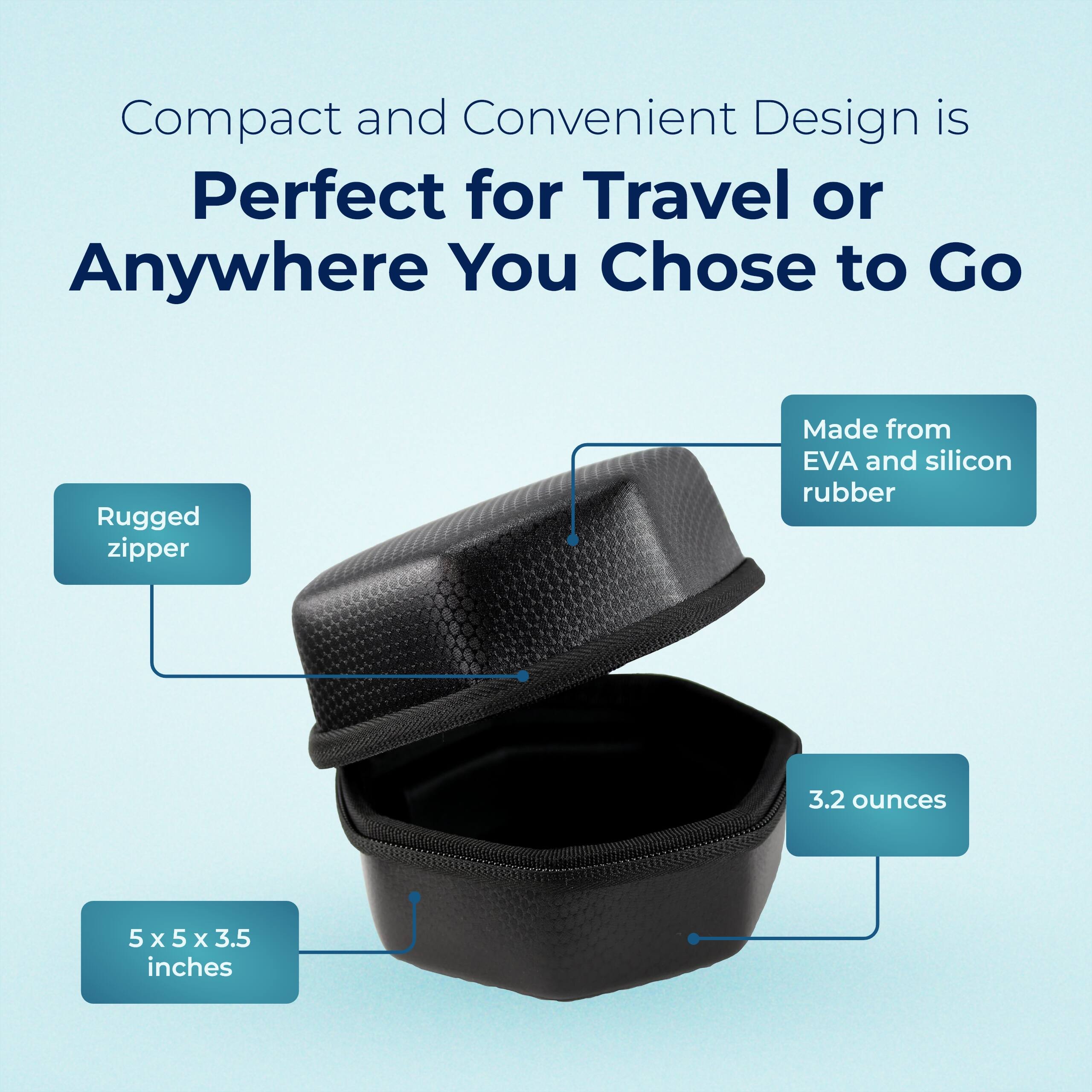 Compact and Convenient Design is Perfect for Travel or Anywhere You Chose to Go

- Rugged zipper
- Made from EVA and silicon rubber
- 3.2 ounces
- 5 x 5 x 3.5 inches