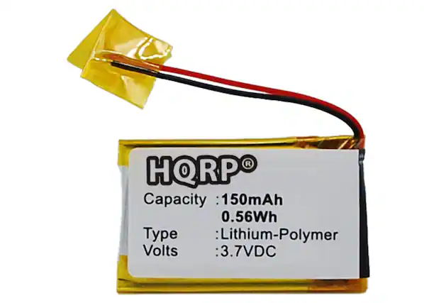 HQRP
Capacity: 150mAh
0.56Wh
Type: Lithium-Polymer
Volts: 3.7VDC