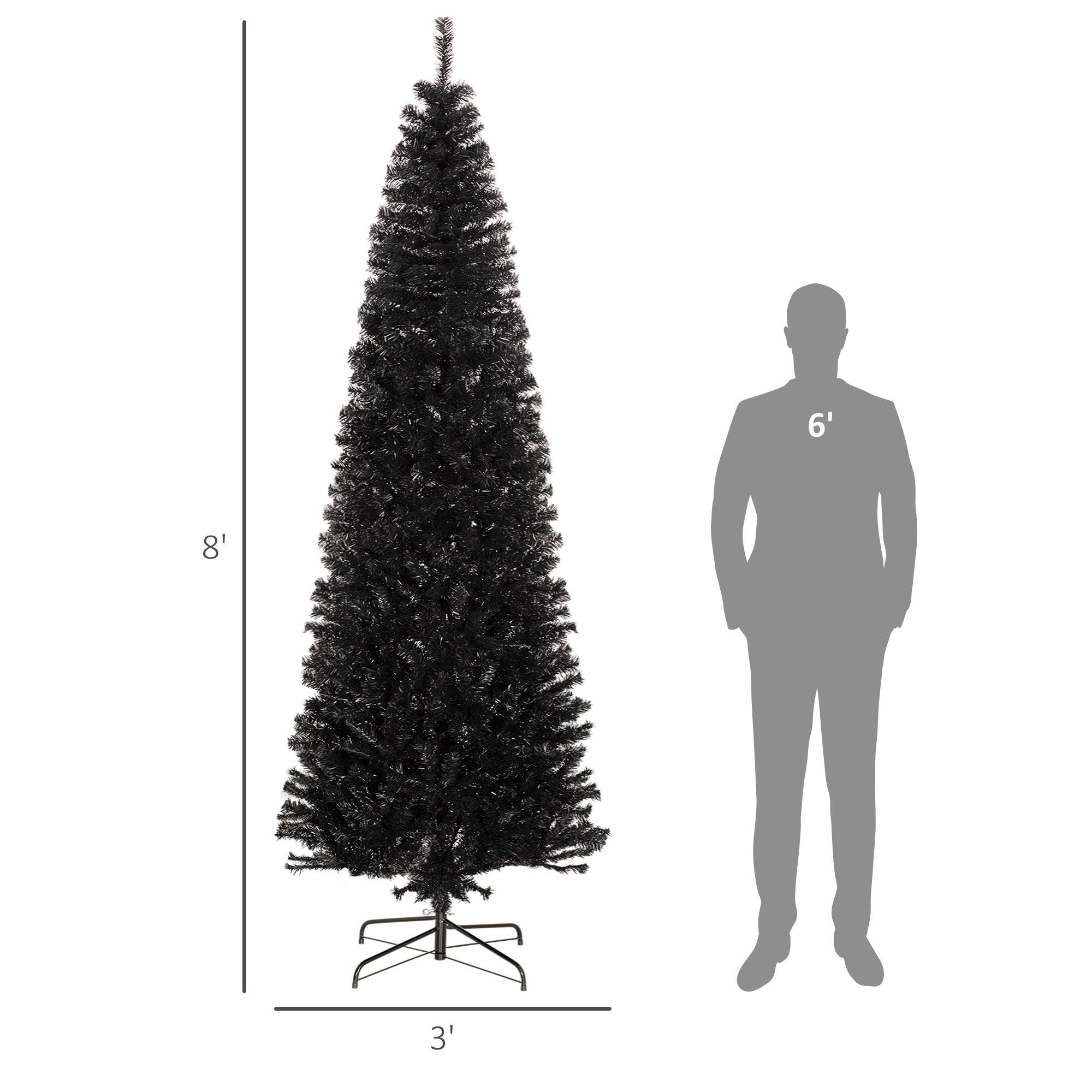 Left. BreeBe - 8ft Pencil Christmas Tree - Black.