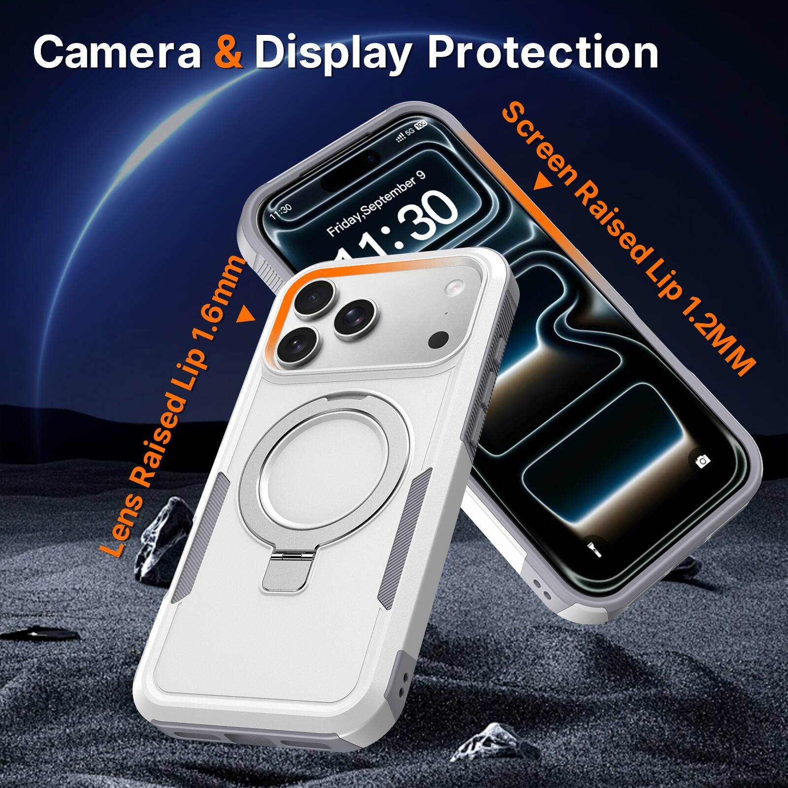 Camera & Display Protection

Screen Raised Lip 1.2MM

Lens Raised Lip 1.6mm