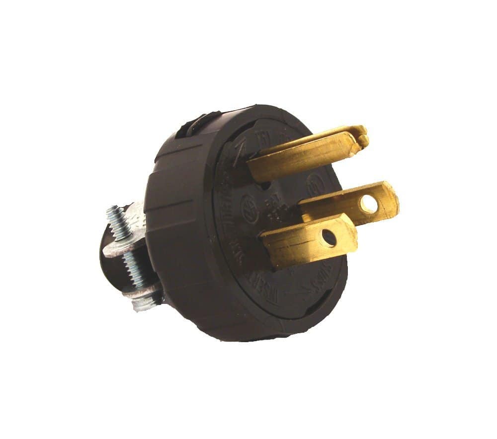 Leviton - 48648 15 Amp 125 Volt Grounding Plug - Black