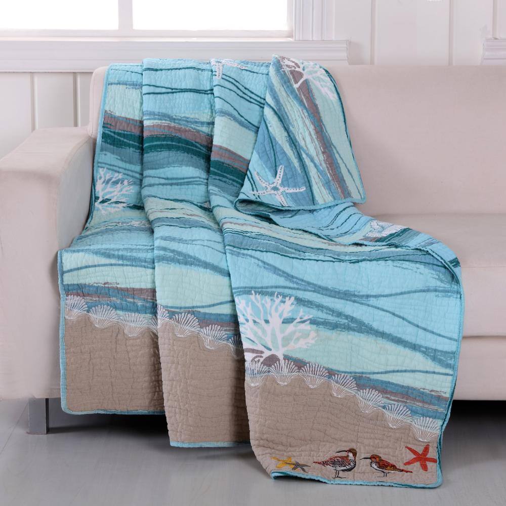 Front. Greenland Home Fashions - Greenland Home Fashion Maui Throw Blanket - Multi 50x60" - Multi.
