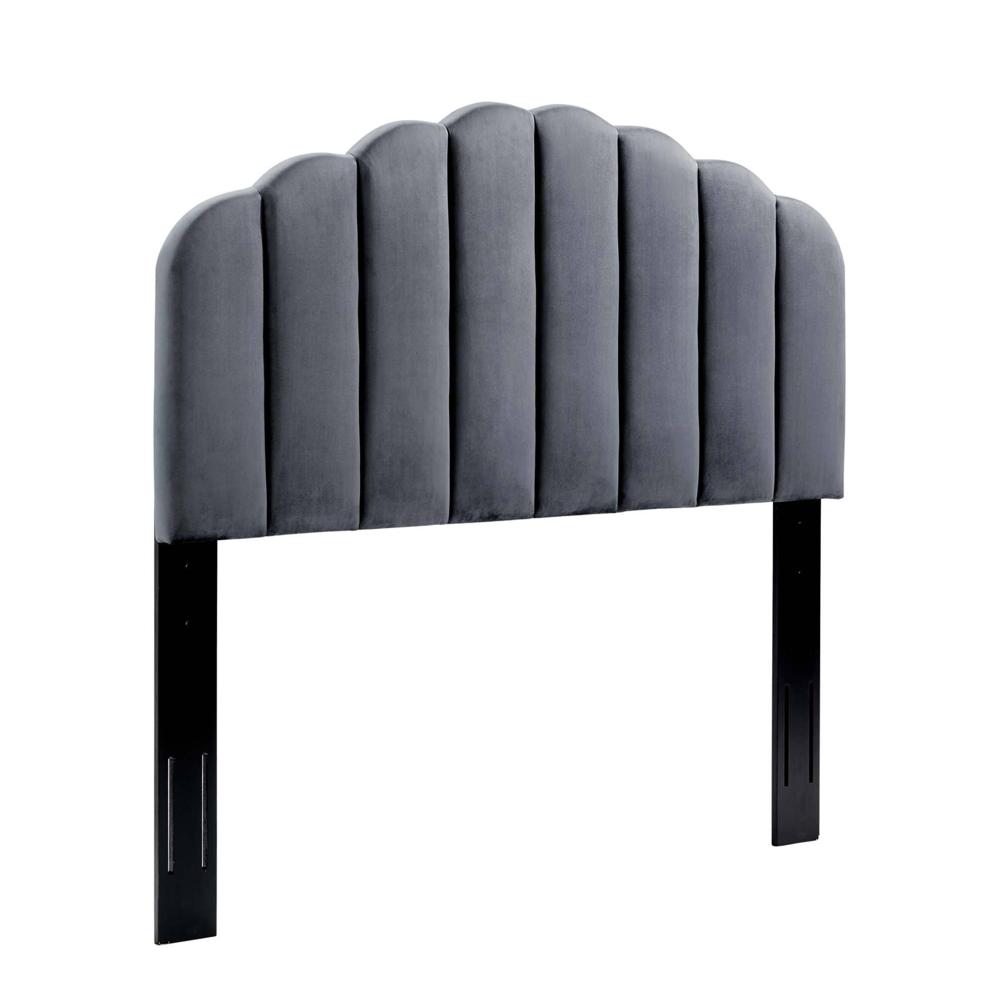 Veronique Performance Velvet Twin Headboard by Modway - Gray
