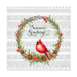Trademark Fine Art - Jean Plout Red Cardinal Christmas Beauty A Canvas Art - 35 x 35 Inches - 35x35 - Multicolor