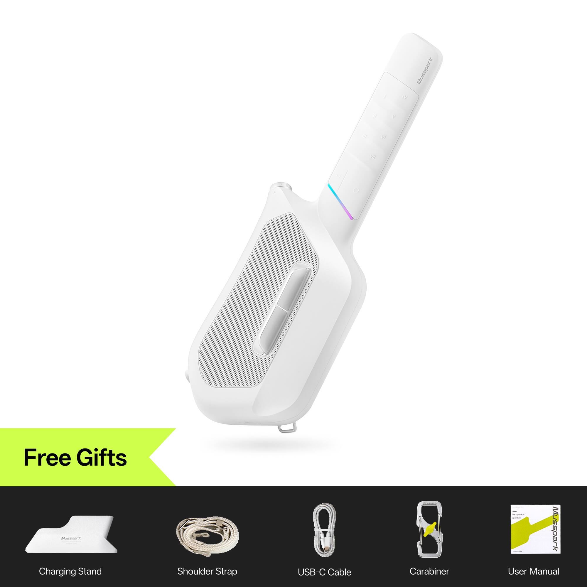 I Musspark I 1 a + d a e Free Gifts Charging Stand Shoulder Strap USB-C Cable Carabiner - Musspark User Manual
