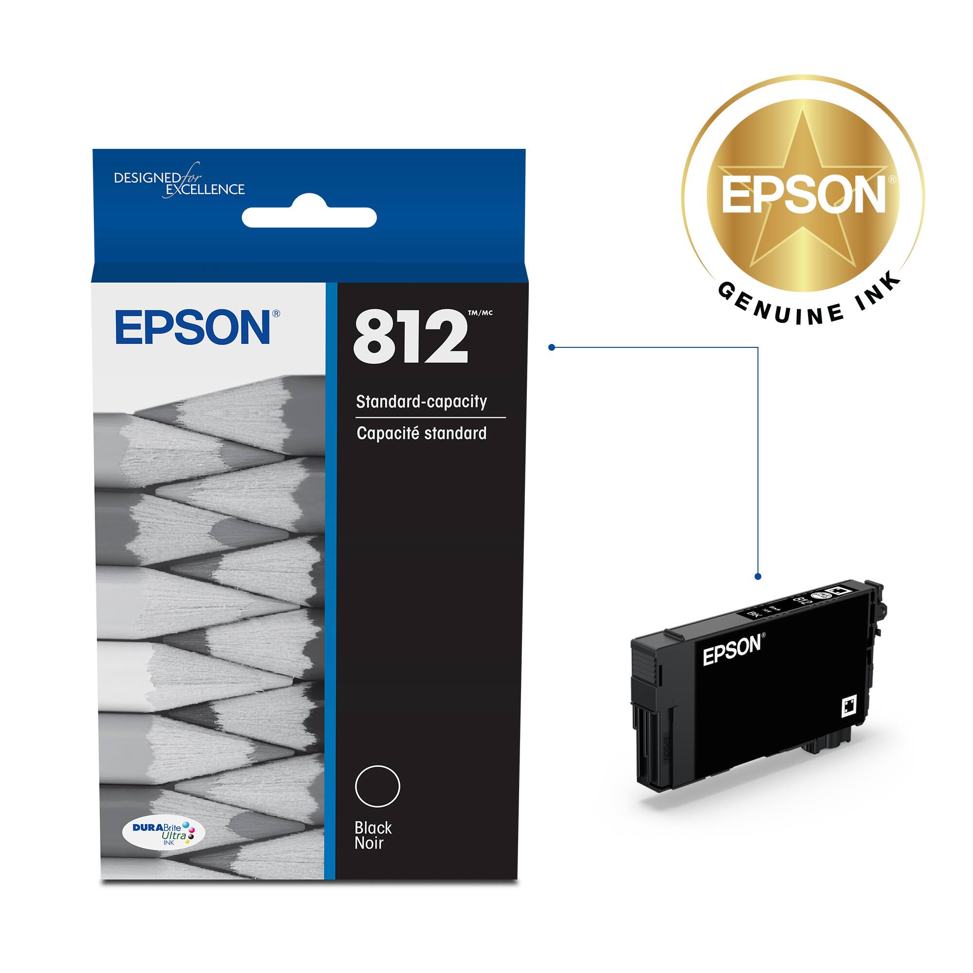 Designed Excellence Epson 812 Standard-capacity Standard Capacity Genuine Ink Cartridge Black.