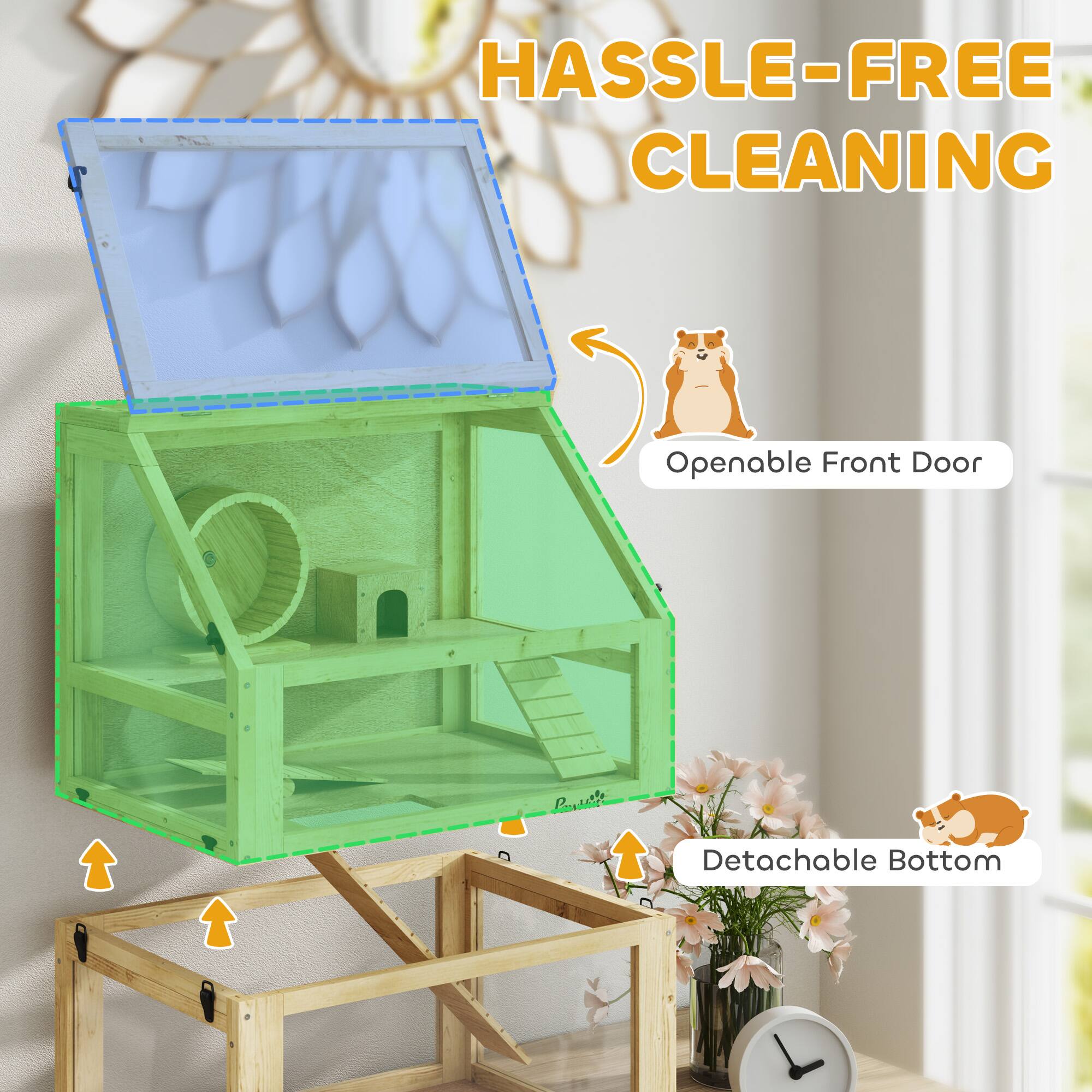 HASSLE-FREE CLEANING

- Openable Front Door
- Detachable Bottom