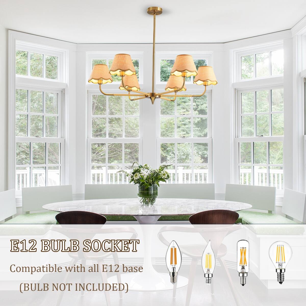 E12 BULB SOCKET  
Compatible with all E12 base (BULB NOT INCLUDED)