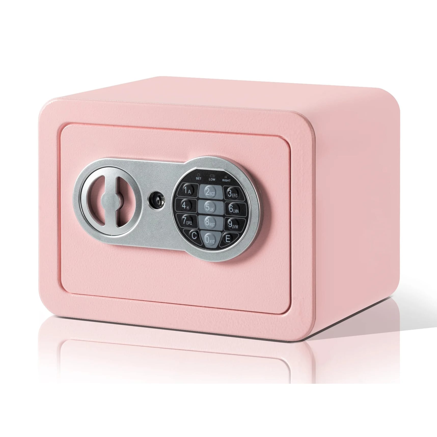 Locksworth - 0.25 Cubic Feet Electronic Digital Safe Box, Steel Money Safe Box for Home with Fireproof Money Bag for Cash - Pink