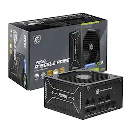 MSI - MAG A750GLS PCIE5 750W Full Modular ATX 3.1 Ready PCIe 5.1 80 Plus Gold Power Supply - Black
