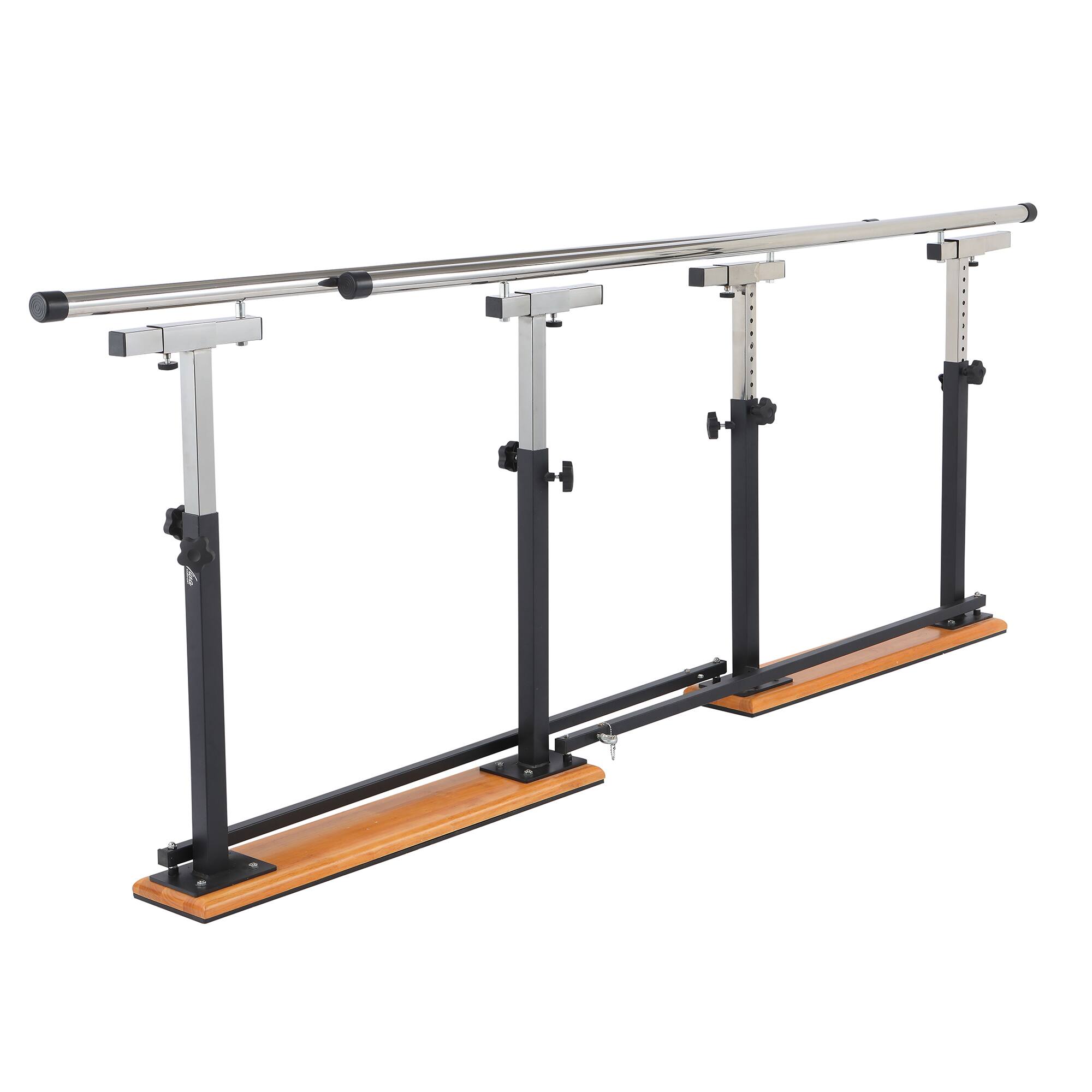Alt View 1. Viva Comfort - 350 lbs. Capacity 7 ft. Heavy-Duty Steel Foldable Parallel Bars for Physical Therapy - Matte Black.