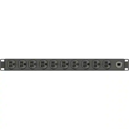 Front. Vertiv - Vertiv Geist Basic Rack PDU - Data Center PDU - (10) NEMA 5-15R| NEMA 5-15P rPDU - 120V| 1.4kW| 1U Horizontal Form - Unknown.