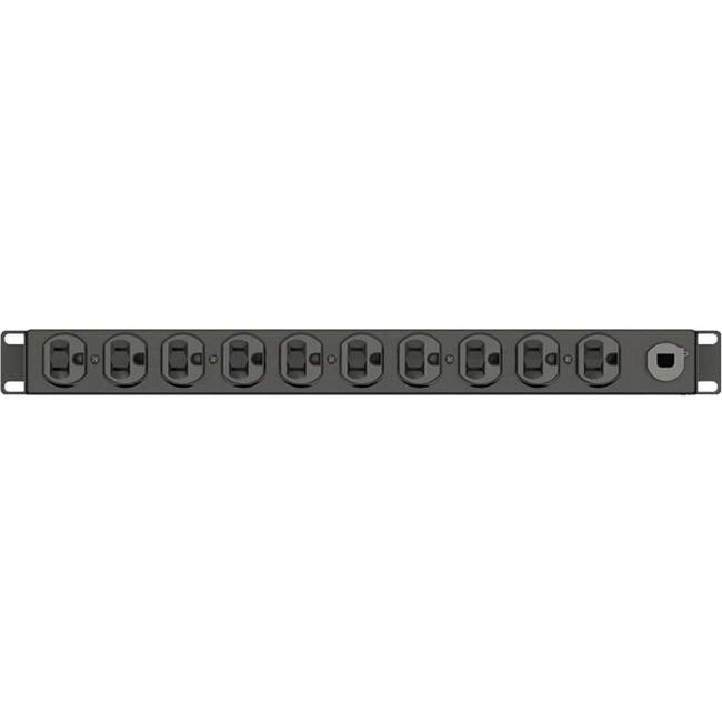 Front. Vertiv - Vertiv Geist Basic Rack PDU - Data Center PDU - (10) NEMA 5-15R| NEMA 5-15P rPDU - 120V| 1.4kW| 1U Horizontal Form - Unknown.