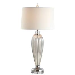 Jonathan Y - Julian 33.5" Glass/Crystal LED Table Lamp, Smoked Grey - Smoked Gray