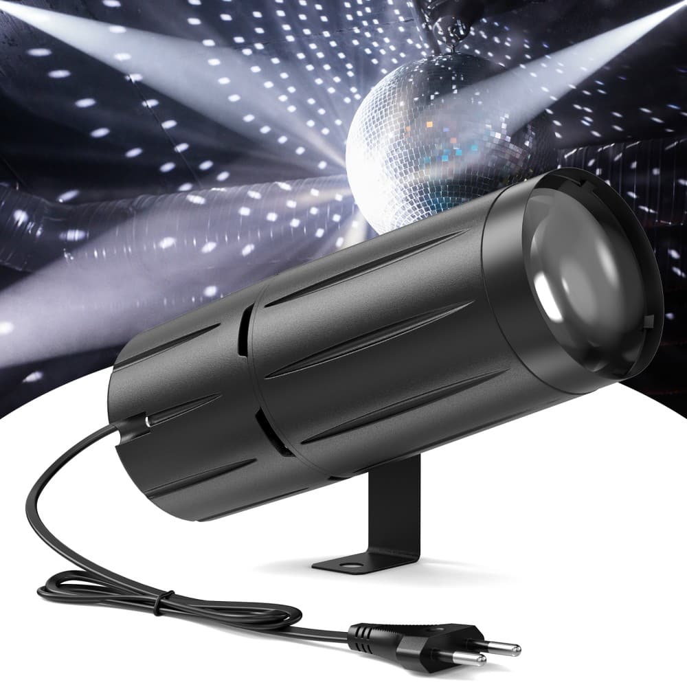 UKing - 3W White Color LED Pinspot Stage Light with Single Stand for Dance Halls KTV Party Home Decoration Wedding