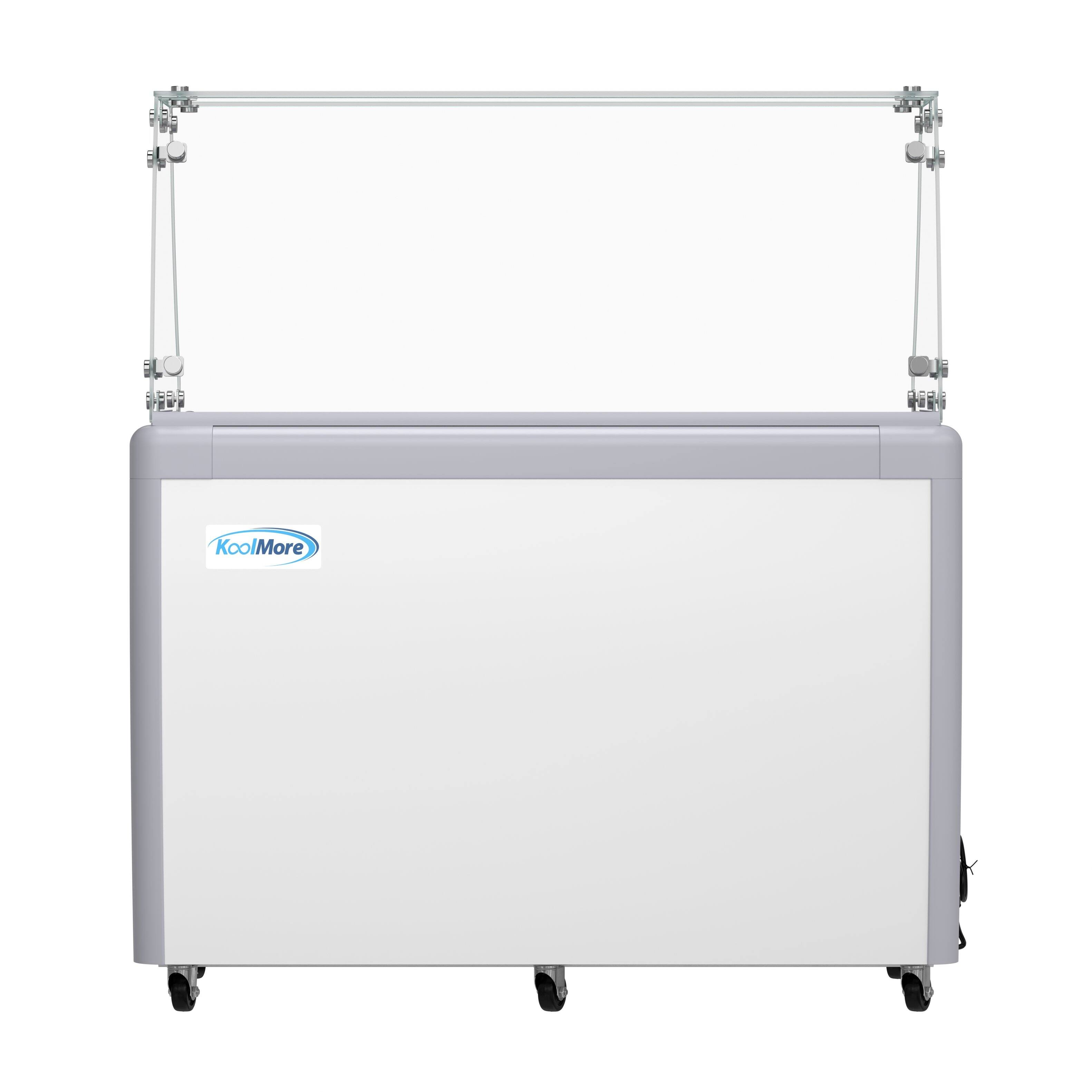Front. Koolmore - 50 in. Gelato Dipping Cabinet Display Freezer with Sliding Glass Door and Sneeze Guard 13 cu. ft. KM-GDC-49SD-FG - White.