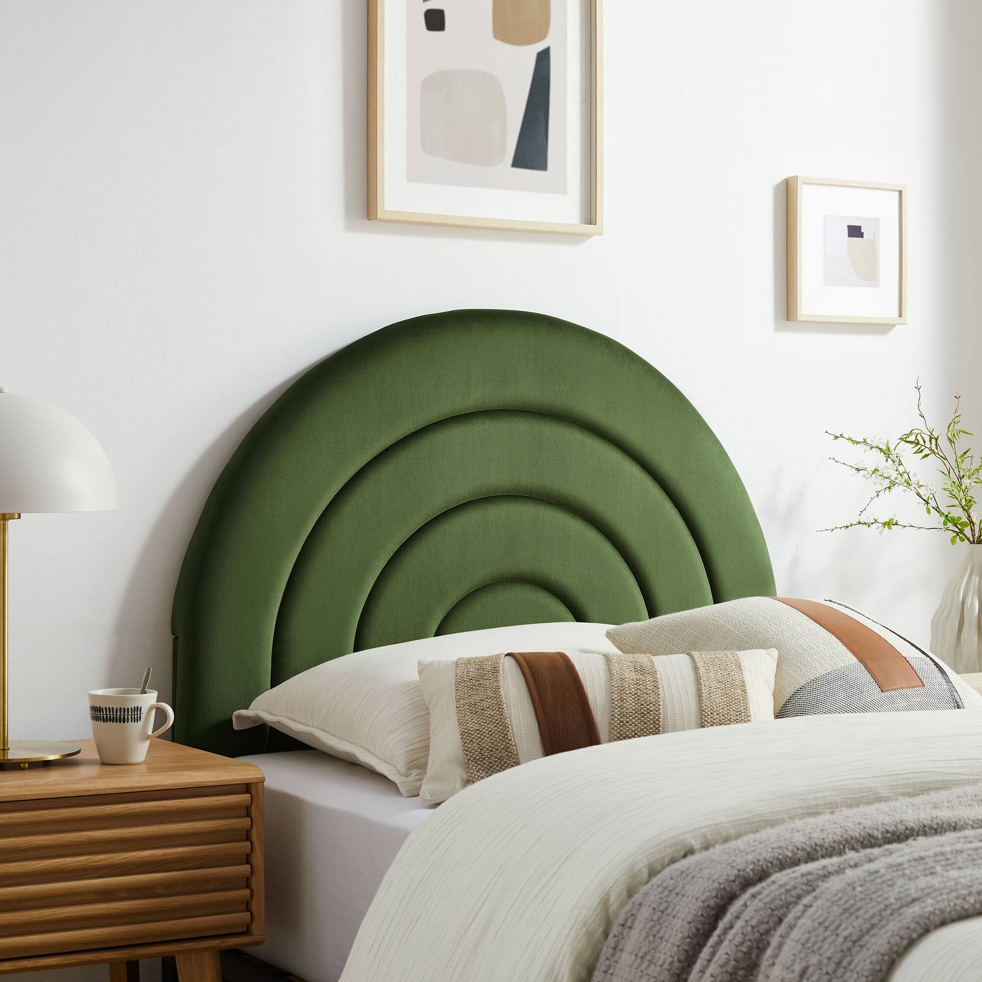 Alt View 2. Modway - Solana Arched Performance Velvet Twin Headboard by Modway - Green.