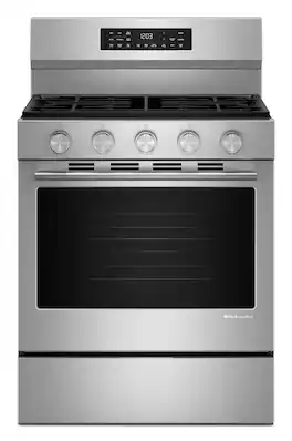 KitchenAid - 5.0 Cu. Ft. Smart Freestanding Gas Range with Convection Cooking Modes - PrintShield Stainless Finish