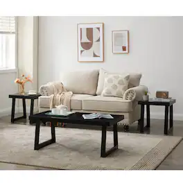 Kings Brand Furniture - Charlie 3 Piece Modern Occasional Table Set - Black