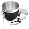 Fortune Candy - Insulated 2.8L Ice Bucket, Double-Wall Stainless Steel w/Lid, Ice Tongs & Scoop, Handmade Nylon Holder for Parties, Bar - Black