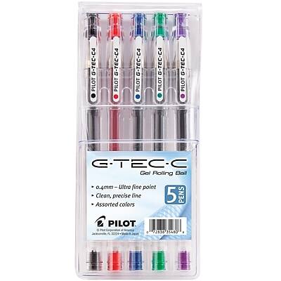 Pilot - G-Tec-C Gel Pens, Ultra Fine Point, Ink, 5/Pack (35480) - Assorted