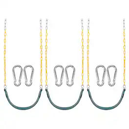 Sorbus - Heavy Duty Swing Seat Color with 66” Rust-Resistant Chain, Playground Swing Set Accessories, 3 Pack - Green