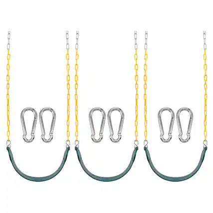 Front. Sorbus - Sorbus Heavy Duty Swing Seat Green Color with 66” Rust-Resistant Chain, Playground Swing Set Accessories, 3 Pack - Green.