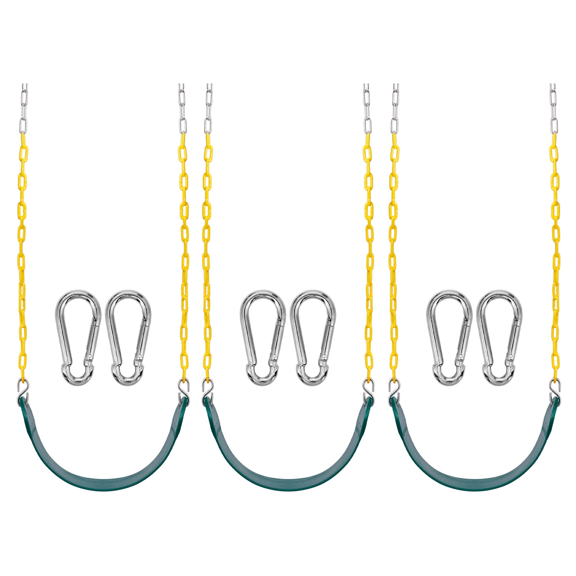 Front. Sorbus - Sorbus Heavy Duty Swing Seat Green Color with 66” Rust-Resistant Chain, Playground Swing Set Accessories, 3 Pack - Green.