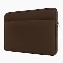 Core Tech - 13-14 Inch Padded Laptop Sleeve with Front Accessory Pocket - Brown