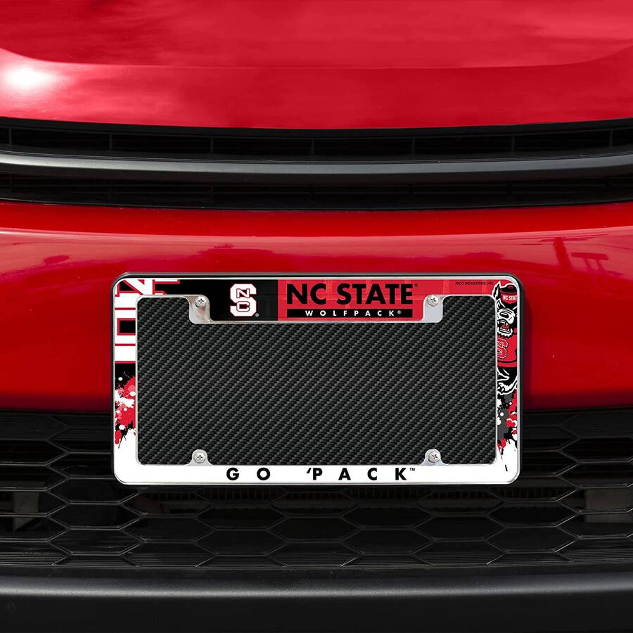 Frame Packing Rico Industries North Carolina State Wolf NC Pack Chrome Metal License ...