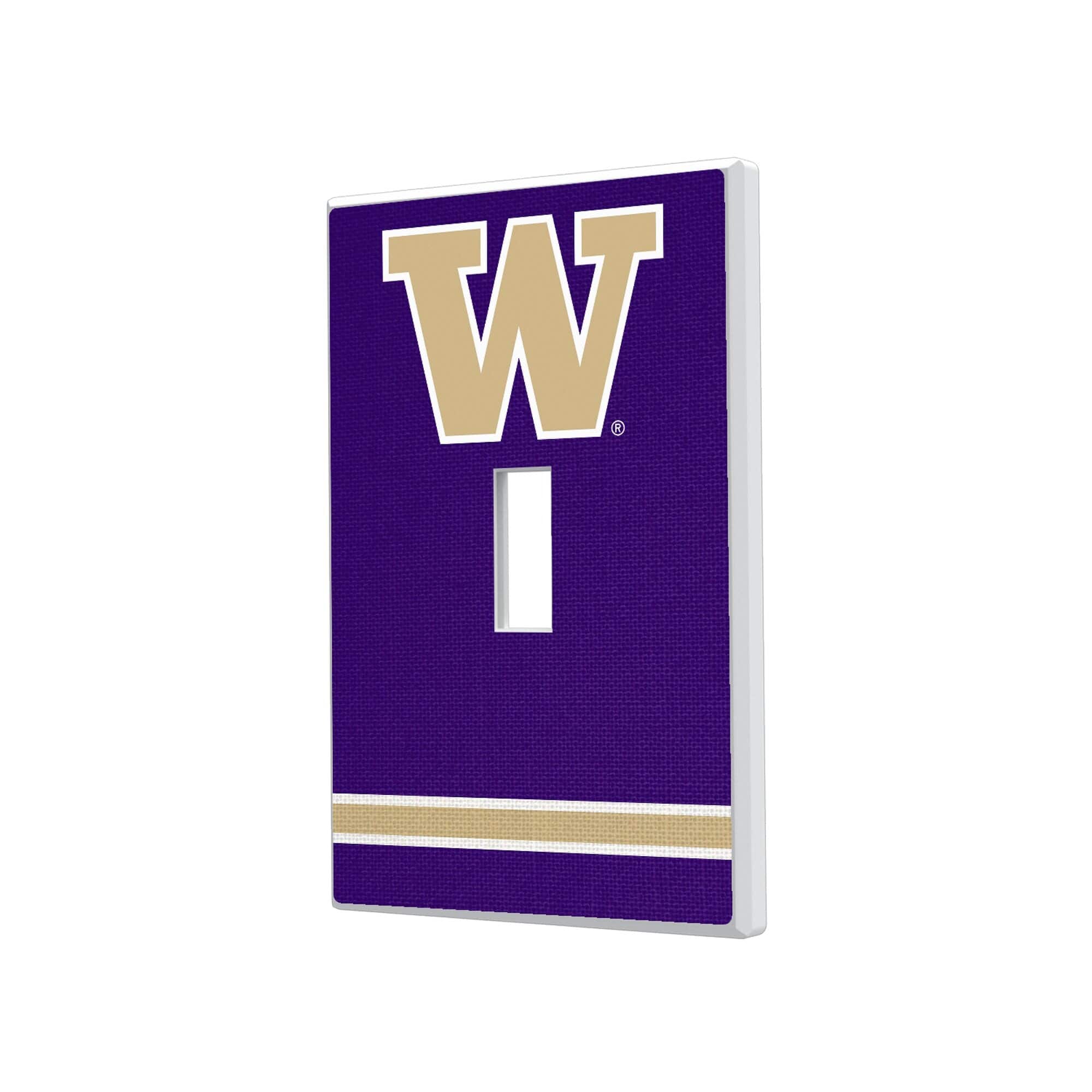 Keyscaper - Washington Huskies Stripe Design Single Toggle Light Switch Plate - Multicolor