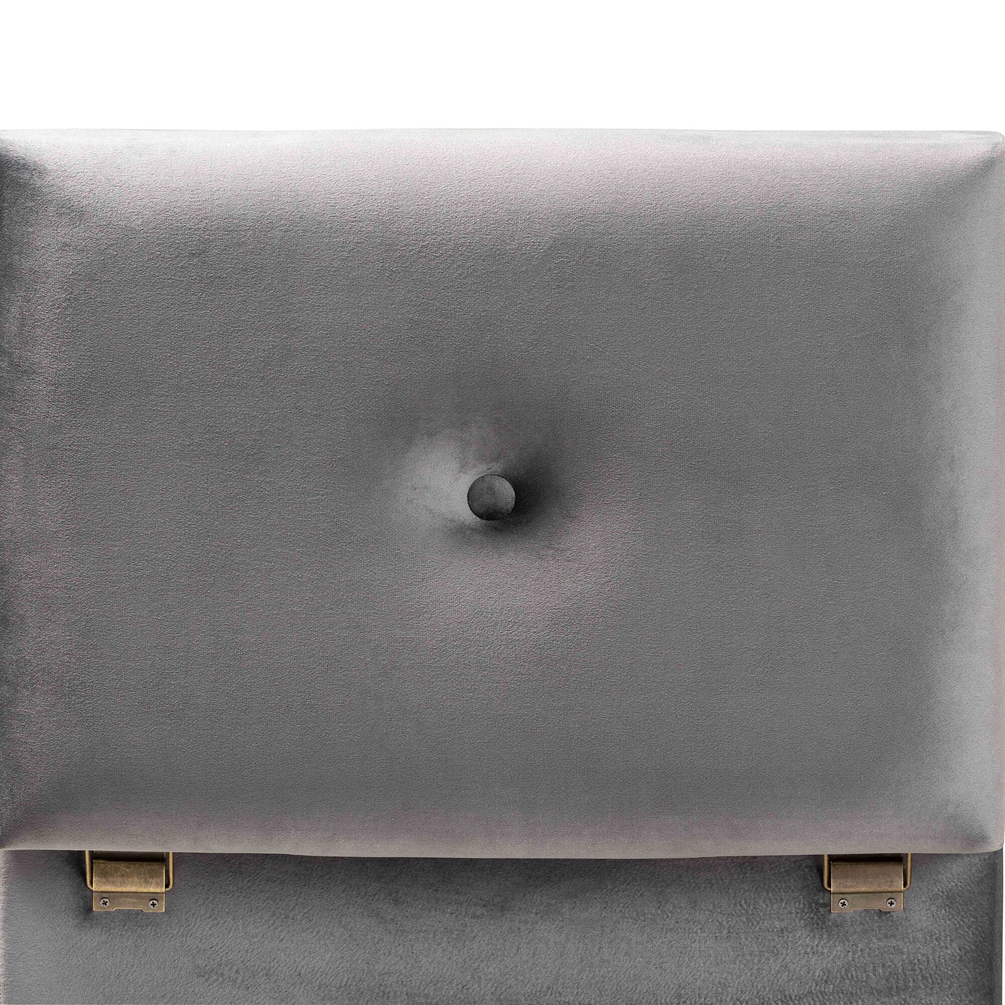 Alt View 2. Baxton Studio - Elias Modern and Contemporary Velvet Fabric Upholstered and Oak Brown Finished Wood Storage Ottoman - Grey/Oak.