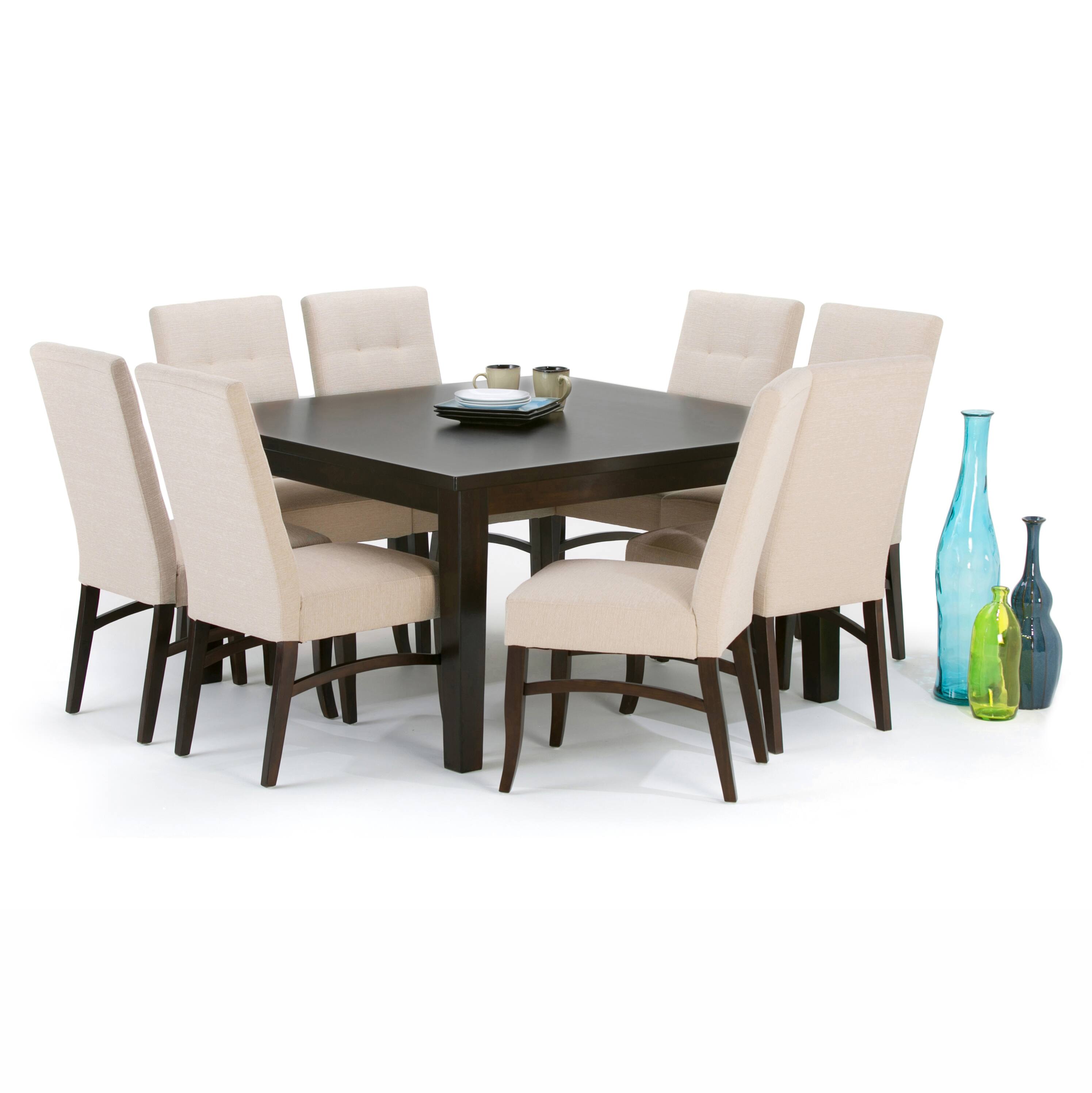 Angle. Simpli Home - Eastwood SOLID HARDWOOD and Rubberwood 54 inch x 54 inch Square Contemporary Dining Table in Java Brown - Java Brown.