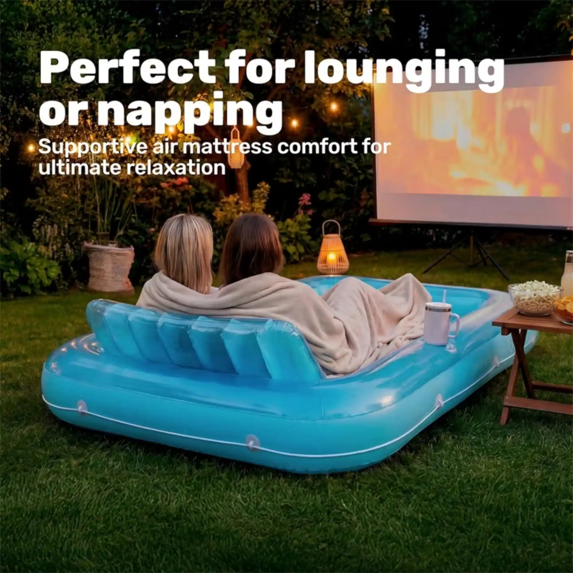 Perfect for lounging or napping  
Supportive air mattress comfort for ultimate relaxation