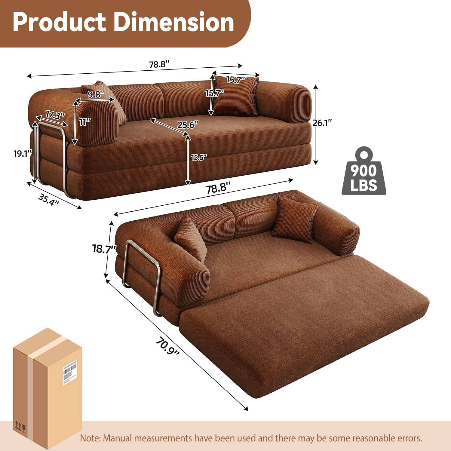 Product Dimension

- 17.3"
- 9.8"
- 11"
- 78.8"
- 15.7"
- 15.7"
- 25.6"
- 26.1"
- 19.1"
- 35.4"
- 15.5"
- 78.8"
- 900 LBS
- 18.7"
- 70.9"
- 11"

Note: Manual measurements have been used and there may be some reasonable errors.
