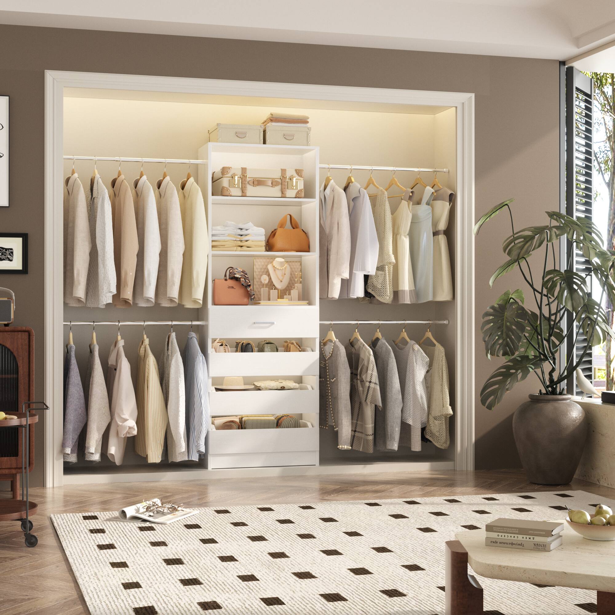 The text in the image is:

".... a well-organized closet"