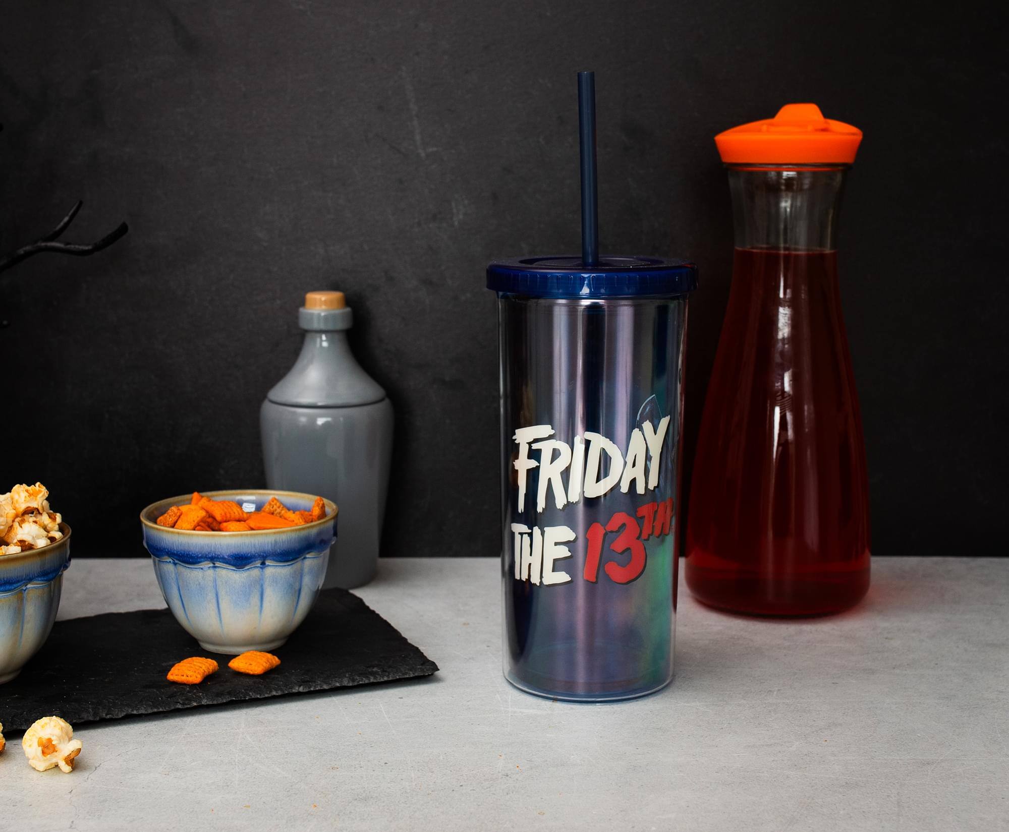 Alt View 4. Silver Buffalo - Friday The 13th Jason Carnival Cup With Lid and Straw | Holds 20 Ounces - Blue.