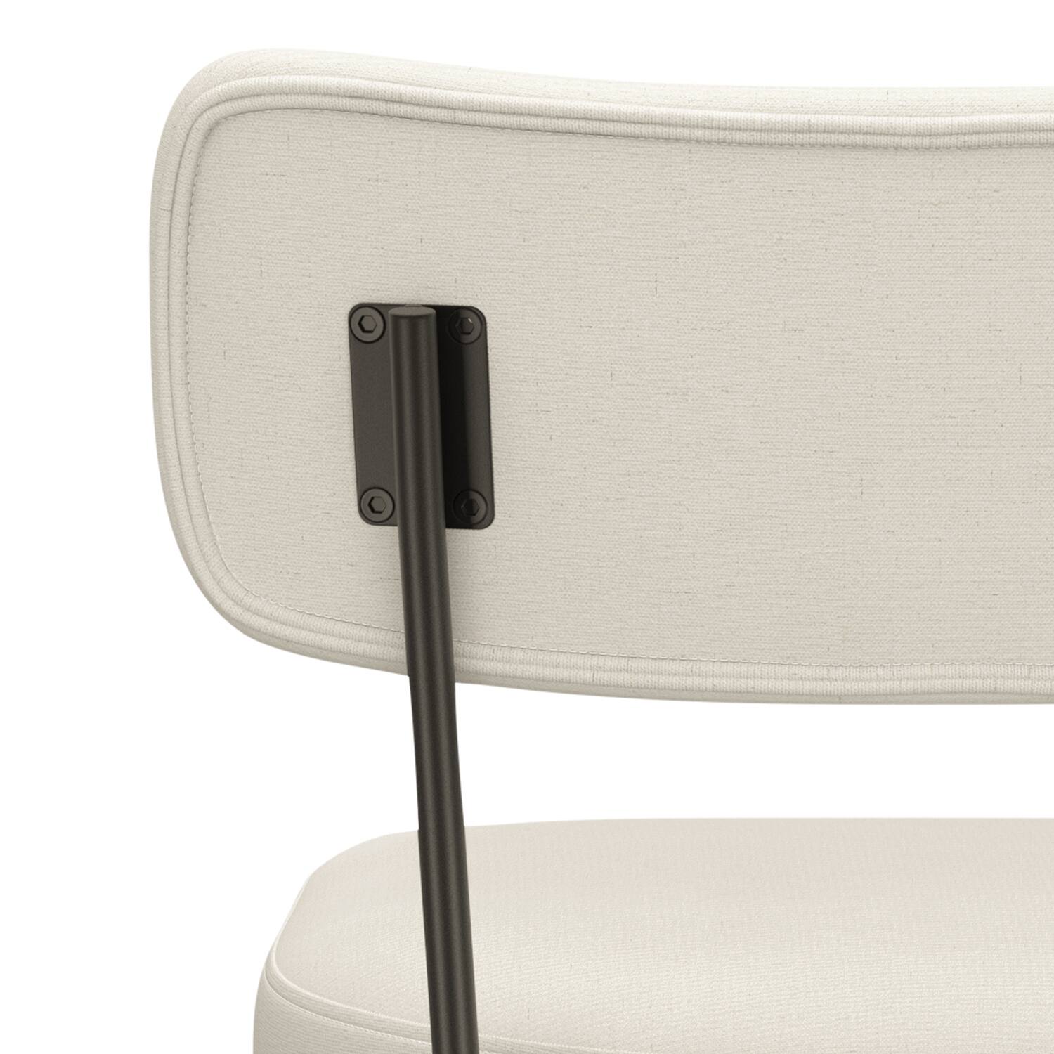 Alt View 9. Simpli Home - Giselle Contemporary Modern Swivel Bar Stool (Set of 2) in Natural  Polyester Linen - Natural.