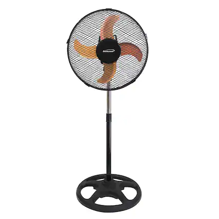 Front. Brentwood - Brentwood 3 Speed 12in Oscillating Stand Fan in Black.