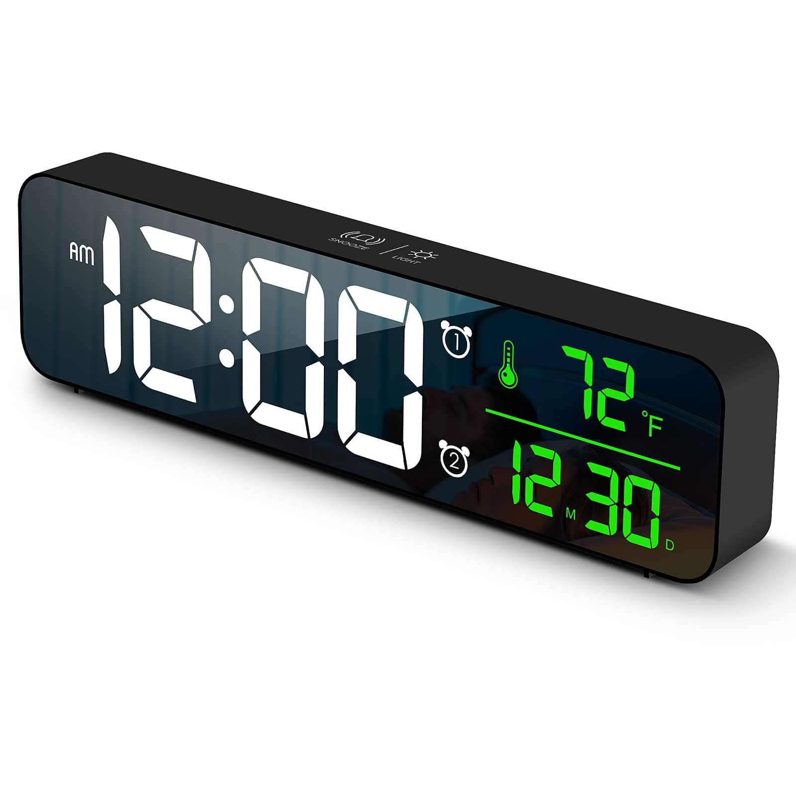 Dazzed Corner - Alarm Clock,Digital Clock Large Display - Black