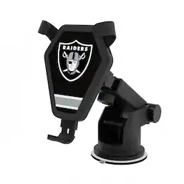 Keyscaper - Las Vegas Raiders Linen Stripe Wireless Car Charger - Black