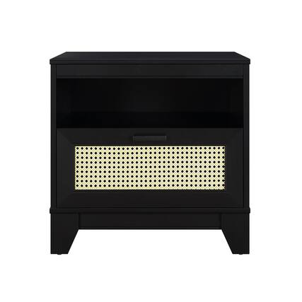 Front. Manhattan Comfort - Sheridan Mid-Century Modern 22" Nightstand - Black.