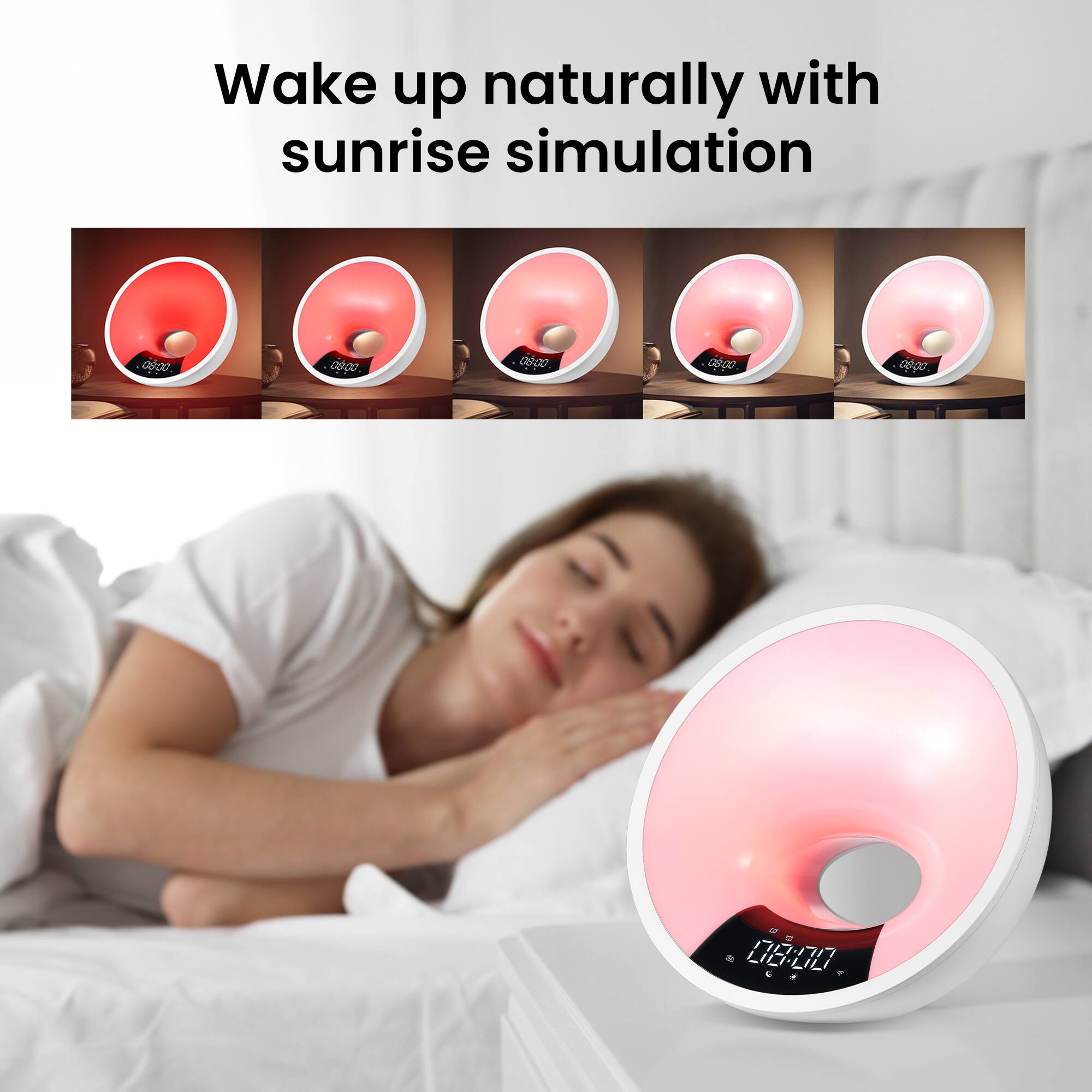 Wake up naturally with sunrise simulation

08:00 08:00 08:00 08:00 08:00