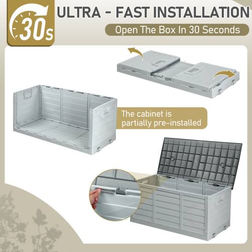 ULTRA - FAST INSTALLATION  
30s  
Open The Box In 30 Seconds  

The cabinet is partially pre-installed