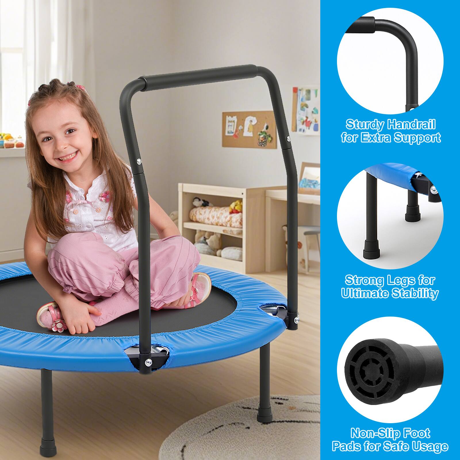 - Sturdy Handrail for Extra Support
- Strong Legs for Ultimate Stability
- Non-Slip Foot Pads for Safe Usage