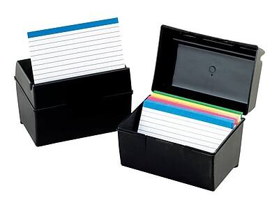 Alt View 1. Oxford - Oxford Index Card File Box, 500-Card Capacity, Black (01581) - Black.