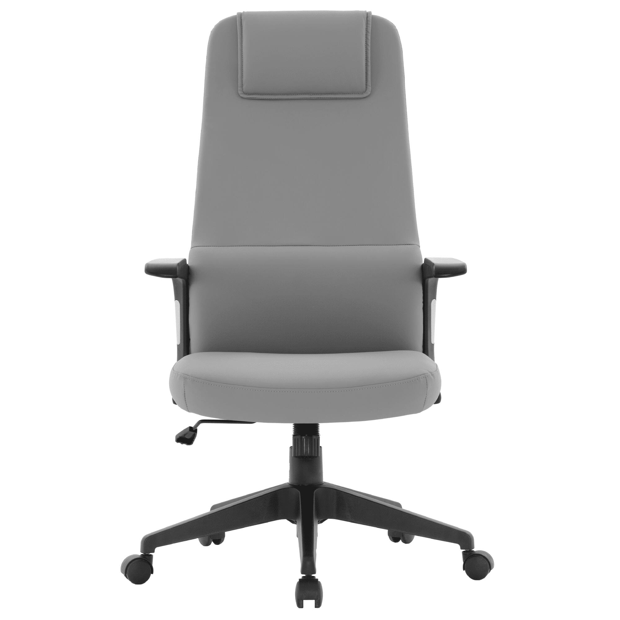 Alt View 3. LeisureMod - Nexa Ergonomic Office Chair High-Back Leather Computer Chair Adjustable Height Swivel and Tilt Desk Chair - Grey Leather.
